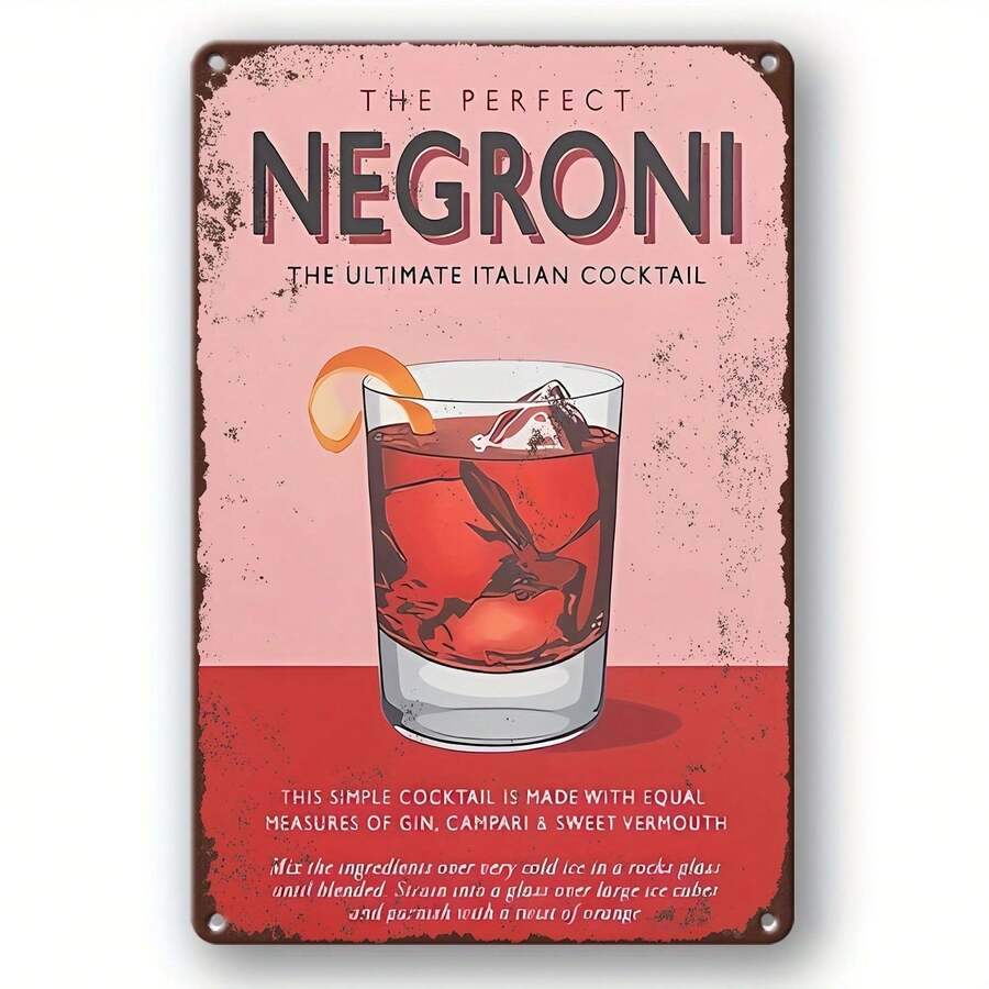 1pc, Metallic Tin Sign, Cocktail Wall Art Decor, Vintage Plaque Decor Wall Art, Wall Decor, Room Decor, Home Decor, Restaurant Decor, Bar Decor, Cafe Decor, Garage Decor, Decorative Gift, 7.9 By 11.9 Inch. - Multicolor - View 1