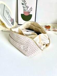 防水PU皮革化妆包，化妆品收纳包，便携式洗漱包，防水PU护肤包，大容量双层带隔层的化妆包，宽敞的带隔层的洗漱包，化妆旅行包，美容院装饰，厨房用品，浴室装饰，情人节礼物，伴娘礼物，生日礼物，圣诞礼物，旅行必备，女性旅行必备 - 彩色 - 查看 4