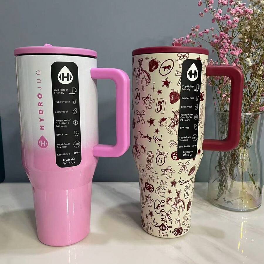 40oz Vacuum Insulated Tumbler Stainless Steel Insulated Water Bottle VacuumHydrojug Thermal Flask For Women Men For Cold Hot Cup - Nhiều màu - Xem 1