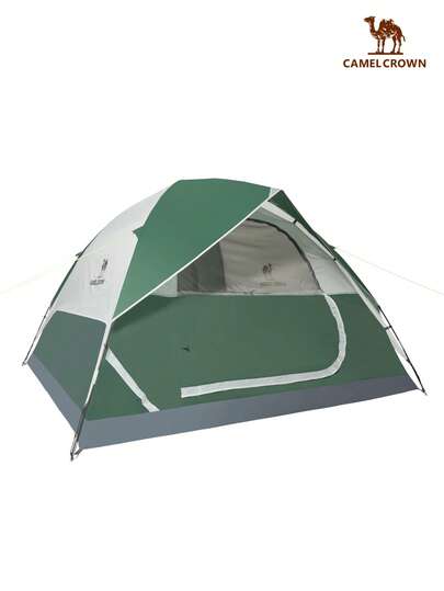 CAMEL CROWN Tienda de campaña impermeable y de fácil montaje para 6 personas con lona de suelo, tienda de campaña familiar para excursionismo al aire libre
