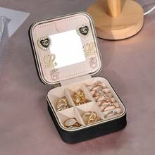 Personalized Velvet Jewelry Box With Heart & Name, Bridesmaid Gift, Gift For Her, Mom's Travel Jewelry Box, Birthday Gift, Valentine's Day Pattern, Romantic Gift - Item 9 - View 11