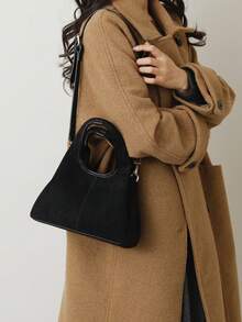 Women's Fashion Handbag, Bucket Bag, Stylish Minimalist Elegant Large Capacity Bag, Black Color, Can Be Worn As Shoulder Bag - Black - View 5