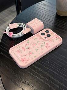 5pcs Pink Phone Case Set, Compatible With IPhone 17, 17 Air, 17 Pro, 17 Pro Max, Includes Charger Head, Data Cable, Lanyard