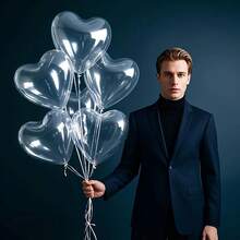 10/30/50个/套 10英寸透明心形气球，适用于情人节、婚礼、求婚、生日、开业、家居装饰、气球装饰、气球派对、摄影道具、摄影背景等场合。 - 透明愛心氣球 - 查看 6