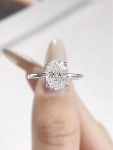 Anillos de compromiso finos para mujer - Plateado - Ver 4