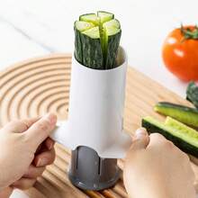 1pc Cucumber/Carrot/Zucchini Slicer, Multi-Functional Vegetable & Fruit Julienne Cutter Tool - Multicolor - View 5