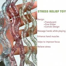 5pcs Stress Relief Toy Set - Fine Glitter Massage Adult Twist Stress Relief Set - Adult-Exclusive Stress Relief Toys - Adult Party Gifts Stress-Relieving Toys Party Gifts Vibrant Glitter Focus Anxiety Addiction Finger Toys - Fine Shimmer - View 6