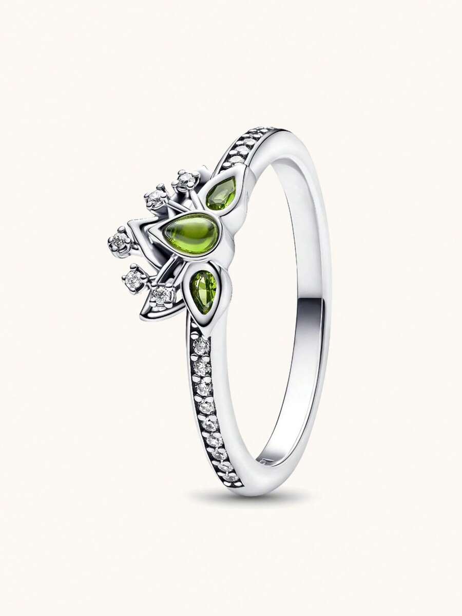 1 Pc Silver Ring Jewelry,Flicker Crown Ring, Luxurious And Unique Ring, For Lady Wedding,Banquet,Gifts For Girls Daily Life Decor - 銀色 - 查看 1