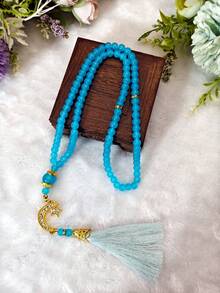 1条99颗玻璃仿珍珠流苏念珠手链，中东时尚挂饰，适合日常祈祷、宗教节日、休闲佩戴 - 多色1 - 查看 10