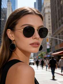 Brand New High Cost-Performance, Fashionable And Eye-Catching Glasses, Suitable For All Face Shapes Including Round And Slim Faces, Providing A Stylish And Beautiful Pair Of Glasses. - Gold - View 5