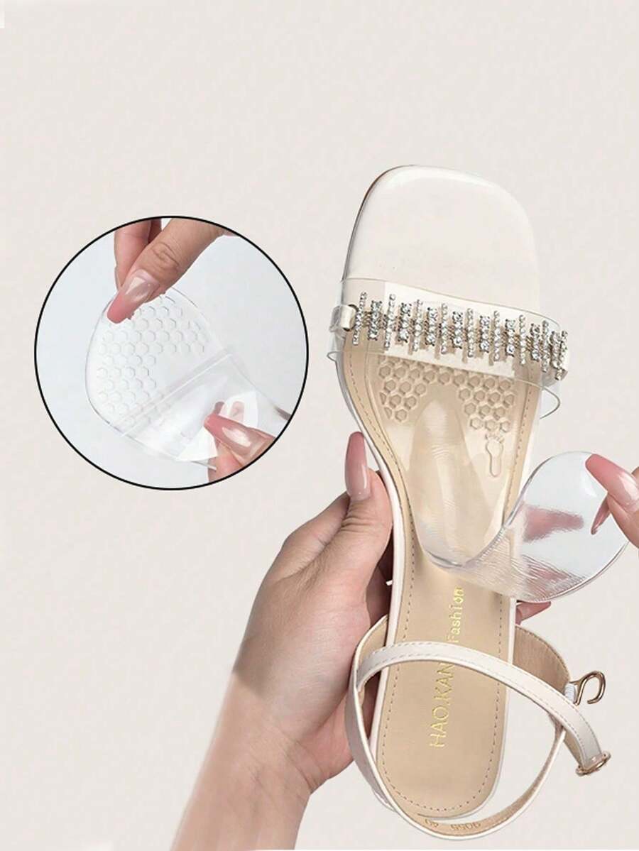 QKC 1 Pair Women's Silicone Insoles, Super Comfortable Arch Support, Anti-Slip Cushion, Shock Absorption & Breathable, Suitable For High Heels And Sandals - Multicolor - View 1