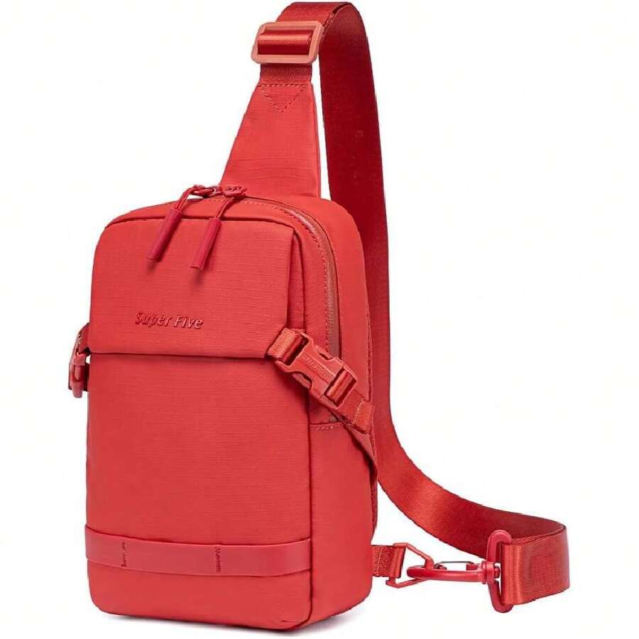 Bolso de Pecho, Bolso Bandolera Hombre con Diseño Racional, Cremallera Suave, Versatilidad para Cualquier Ocasión Amplio y Ajustable, Estilo Moderno y Práctico, Impermeable,36931141 - Amarillo Mostaza - Ver 1