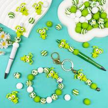 25颗蟑螂造型15毫米圆形硅胶珠，DIY工艺品，化妆刷装饰，挂绳饰品，手工硅胶珠设计，耐用硅胶材质，情人节、生日、周年纪念日礼物的完美之选 - 蟑螂系列 - 查看 3