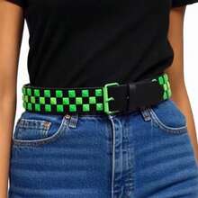朋克欧美风粉色铆钉皮带扣，嘻哈装饰皮带 - 馬賽克綠 - 查看 2