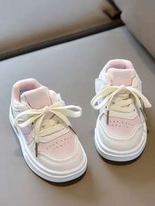 1 Pair Kids' Casual Sneakers, Spring/Autumn 2026, Boys' Leisure Skate Shoes, New Low-Top Girls' White Shoes, Soft Sole Versatile Trainers - Pink - View 3