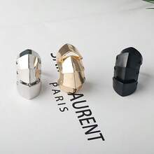 1pc Flexible Dragon Head Knuckle Ring, Punk Style Skull Finger Ring, Innovative Alloy Fashion Multi-Layer Connected Knuckle Ring For Men - Silver - View 3