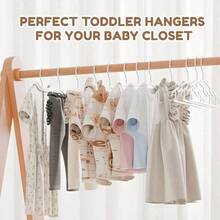 10/20/30pcs Plastic Children's Hangers, Non-Slip Waterproof Clothes Drying Rack, Baby Clothes Organizer - Multicolor - View 7