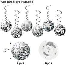 36件套迪斯科球装饰品，迪斯科派对装饰，70年代迪斯科球悬挂装饰，迪斯科派对悬挂彩带，银色天花板装饰，适用于复古迪斯科狂热派对、生日派对用品、夏季夏威夷派对装饰 - 銀色 - 查看 10