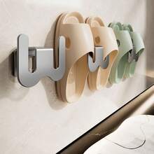 1pc Bathroom Shoe Rack, Wall Mounted Organizer Shelf For Toilet, No Drilling Required - Multicolor - View 9