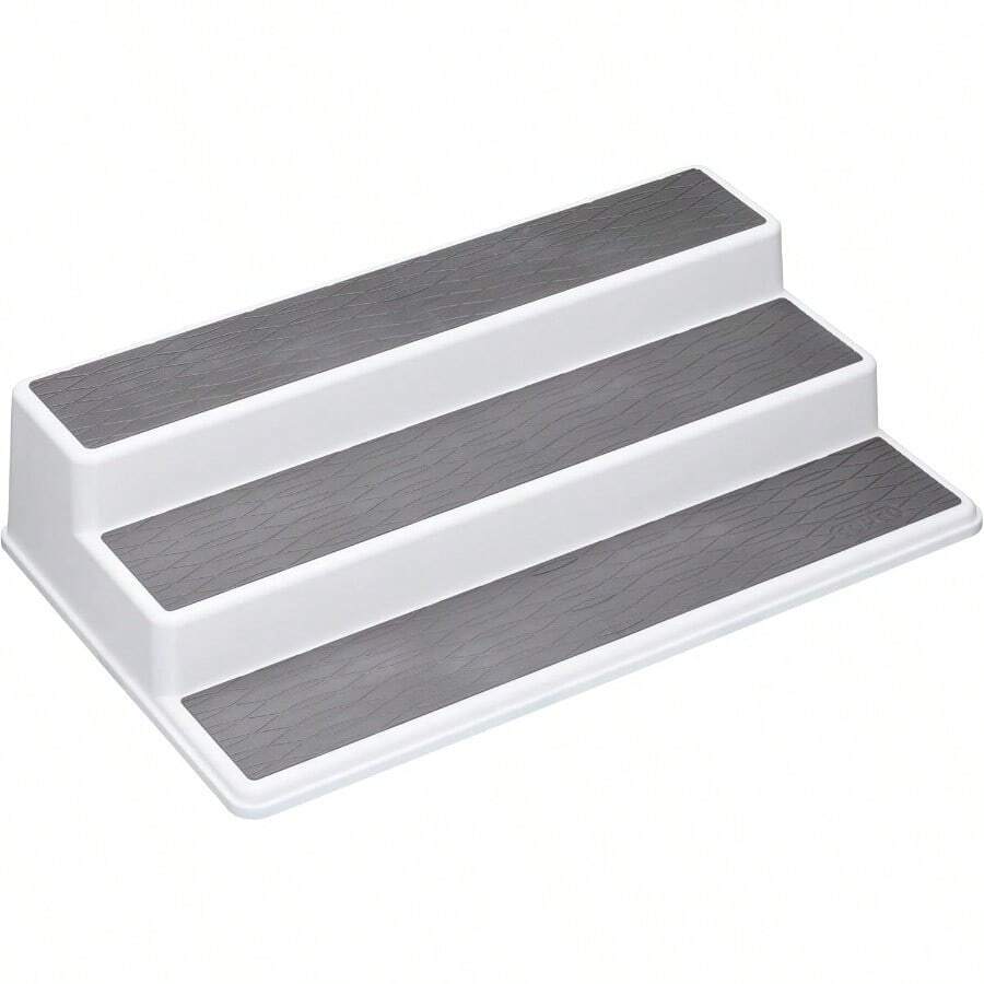 Kitchen Craft Copco Basics - Organizador de clóset de Cocina Antideslizante de 3 Niveles Blanco Gris 38 x 22.5 x 8.5 cm 1 - BlancoGris - Ver 1