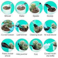 Juego de 44 herramientas para suculentas 39.5 pulgadas para plantas de interior y 19 bolsas de herramientas de mano para jardinería suministros de trasplante de plantas de jardín para mujeres - Multicolor - Ver 4