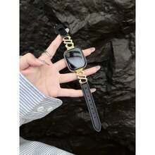 Nueva decoración de Año Nuevo Banda delgada negra/blanca para mujeres, femenina y elegante, compatible con correas de reloj para hombres de 38/40/41 mm y 42/44/45 mm, Series 9 8 7 6 5 4 3 2 1 SE, regalo del Día de San Valentín - Multicolor - Ver 1