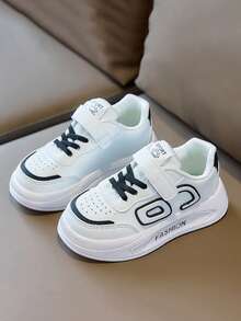 1双儿童运动鞋，男童休闲运动鞋，新款低帮女童白色休闲鞋，软底百搭运动鞋 - 黑色 - 查看 1