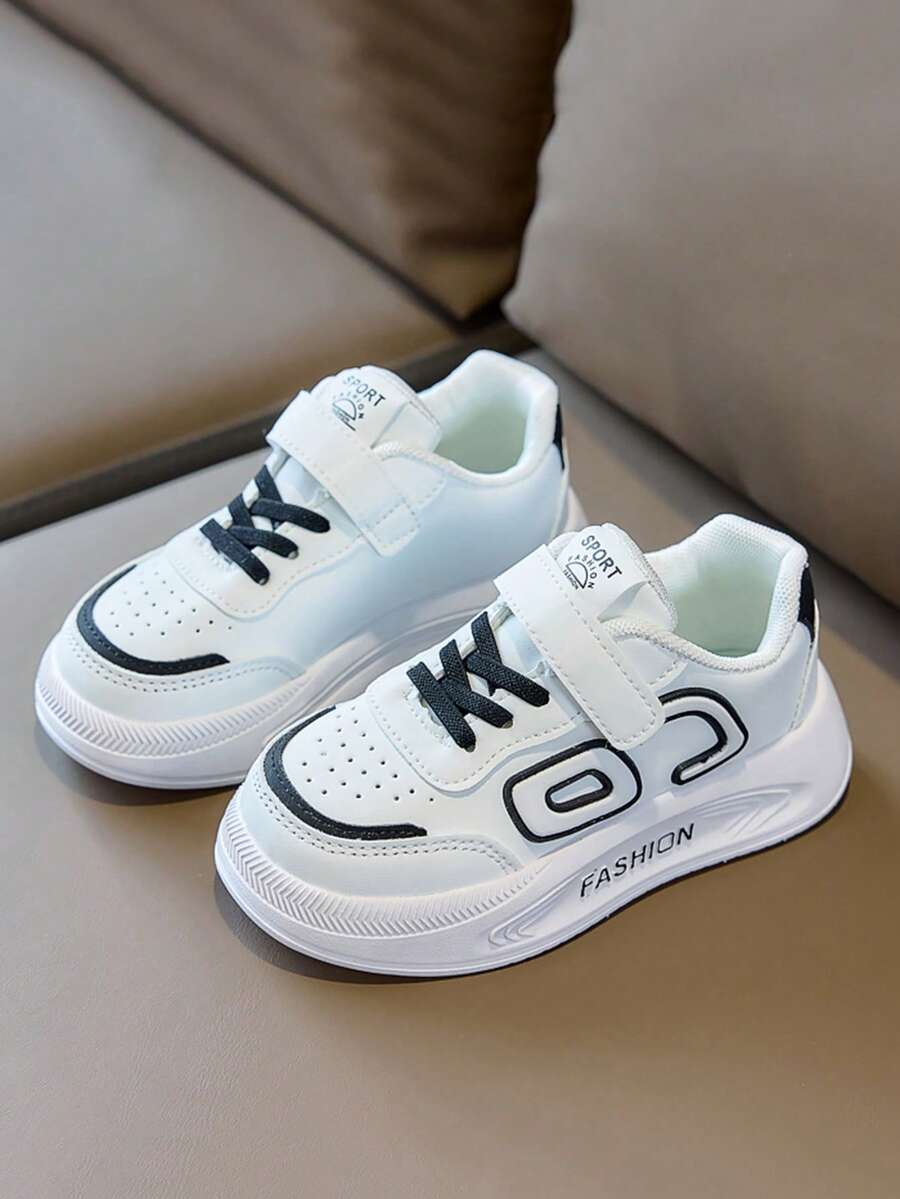 1双儿童运动鞋，男童休闲运动鞋，新款低帮女童白色休闲鞋，软底百搭运动鞋 - 黑色 - 查看 1