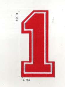 1pc Large White Embroidered 0-9 Number Clothing Patch, Number Badge Applique For DIY Clothing, Jackets, Coats, Ironing Patch - Apricot - View 27