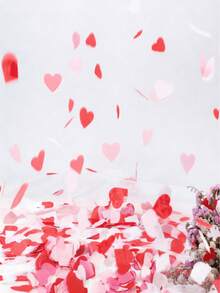 1000颗情人节心形纸屑，直径1英寸（2.5厘米），红、粉、白三色，彩色装饰纸屑，薄纸纸屑，派对餐桌装饰，适用于情人节、婚礼、周年纪念日、气球、礼品盒、瓶子等。 - 粉紅色混色 - 查看 2