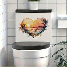 心形海景墙贴，适用于酒店、民宿、办公室、卧室、客厅、餐厅、浴室，可移除PVC墙贴 - 彩色 - 查看 9