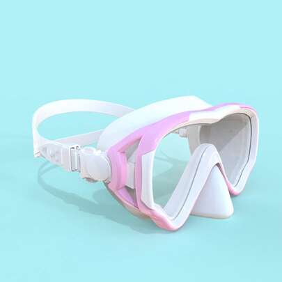 Adult & Teen Snorkeling Mask, Tempered Glass Anti-Fog Snorkel Mask, Leak-Proof Swimming Goggles With Nose Cover, Suitable For Snorkeling, Free Diving, Swimming