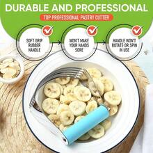 Spring Chef - Batidora de masa grande para hornear apta para lavaplatos herramienta de corte de masa de acero inoxidable con cuchillas afiladas batidora manual de repostería para una fácil mezcla - 4Grandes - Ver 5