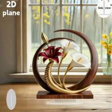 1/2 pezzi Decorazione da tavolo elegante a forma di fiore di giglio, stile bohémien, per soggiorno, camera da letto, caffè, matrimonio, festa di compleanno, accessori creativi per la casa, decorazione per le vacanze, 2D - Multicolore - Visualizzare 1