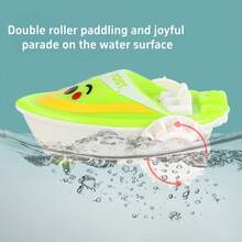 1pc Kids Bath Toy: Wind-Up Amphibious Boat, Bathtub Toy For Boys And Girls, Mini Speed Boat, Suitable For Bath Time Play. Birthday Gift, Christmas Gift, Halloween Gift. - Multicolor - View 5