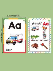 26pcs English Alphabet Flash Cards, Including Letter Flashcards, Phonics Learning Tools And Educational Single Character Cards, Suitable As Back To School Gift - Multicolor - View 6