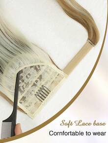 nimoki 18英寸耐热波浪形合成纤维马尾接发，带钩环，适合日常佩戴，环绕式马尾假发（钢琴色） - 間色 - 查看 6