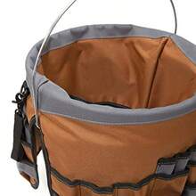 Dickies Organizador de cubo de 35 bolsillos con funda para taladro mango acolchado y cinta adhesiva para contratistas y pintores - Beige cerdo - Ver 4