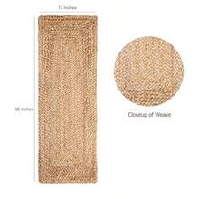 Cotton Craft - 100% Jute- Reversible Jute Braided Table Runner - Natural - 13 x 36 Inch - Hand Woven Rectangular Plain - Spot Clean Only. - natural - Ver 3