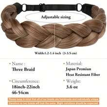 Diadema tejida hecha a mano ajustable - Tocado de fibra natural resistente a altas temperaturas para mujeres - Multicolor - Ver 7