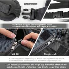 1pc Sandwich-Shaped Pet Carrier Bag With Leather Material, Shoulder Strap, Suitable For Small Cats And Dogs, All Season, Valentine's Day Gift - Black - View 8