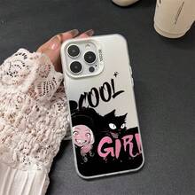 Charming girl phone case suitable For  17 16 16E 15 14 13 12 11 Pro Max 17 Air 16 Plu printed colored silver phone case luxury matte hemming anti-drop IMD color personalized laser backplane protection cover - Chica encantadora en caja de plata 1_SKU Slice 1 - Ver 2