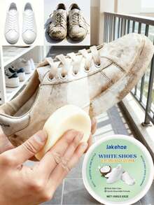 Multi-Functional Shoe Cleaning Paste, New Multi-Functional Cleaning And Stain Removal Paste, Shoe Multi-Functional Cleaning Paste, Multi-Purpose Cleaning Paste, Cleaning Tools > Clothing Brush And Shoe Brush Solid Stain Remover Shoe Supplies > Shoe Oil, Wax And Shoe Care Set - White - View 2