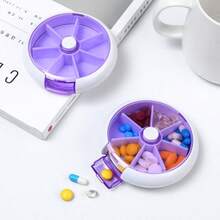 3pcs 7-Day Portable Pill Case, Creative Multi-Function Rotating 7-Compartment Weekly Pill Box, 7-Grid Plastic Portable Pill Case, Transparent 7-Day Mini Pill Box, 1-Week Portable Pill Bottle, Packaging Box, Pill Box, Dustproof Medication Capsule Box, Outdoor Travel Supplies, Home Organization - Multicolor - View 3