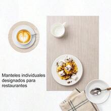 Manteles Individuales para Mesa 6 Piezas manteles Individuales PVC Ecológicos Antideslizante y Resistentes al Calor Tapete de Mesa Fácil de Limpiar para el Hogar Restaurante Beige - Beis - Ver 8