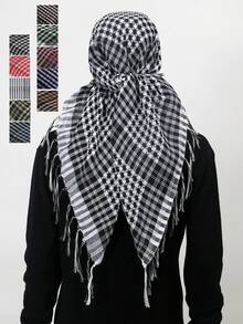 1pc Lightweight Tactical Desert Arab Shemagh Scarf, Outdoor Camping Bandana - Multicolor - View 1