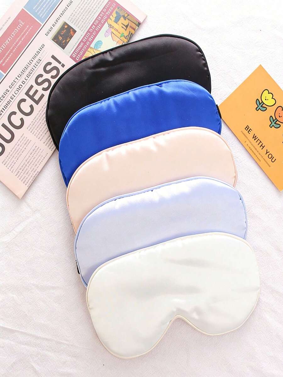 2pcs/1pc (Random Color) Silk-Like Sleep Eye Mask, Super Soft Blackout Eye Mask, Unisex - Adjustable Strap, Skin-Friendly Comfortable Eye Mask, Suitable For Travel, Airplane Nap, Bedtime Relaxation, Multi-Color Satin Sleep Eye Mask, Helps Achieve Deep Sleep - Multicolor - View 1