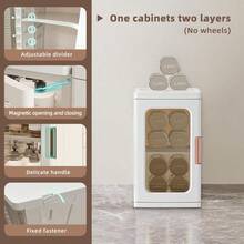 Mini clóset de almacenamiento con puertas y estantes gabinete de cocina con estante ajustable organizador de papel higiénico clóset 1 capa blanco 24cm-1-layer - Blanco - Ver 4