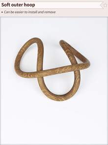 3pcs DIY Handmade Round Brown Vintage Palace Style Faux Wood Grain Cross Stitch Hoops, Embroidery Frames, Tufting Hoops, Dreamcatcher Wind Chime Hanging Rings, 7 Sizes Available, Made Of High-Quality ABS And PVC Materials With Metal Hooks For Hanging, Can Be Used As Phone Charms, Keychains, Bag/Clothing Decorations, Desk/Bedside Ornaments, Car Accessories - Brown - View 9