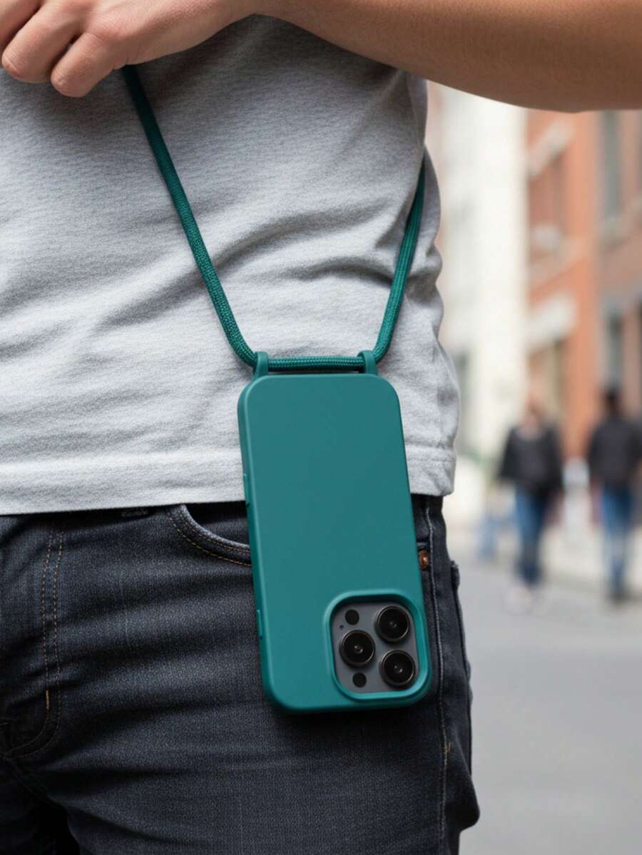 SMSG S25 Phone Case With Adjustable Cord | Minimalist Case With Crossbody Strap - Dark Green - View 1